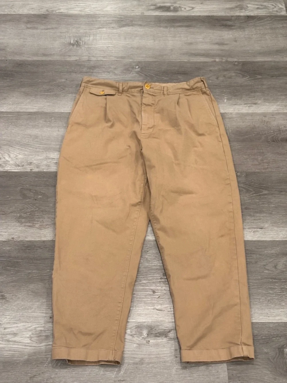 Alex Mill Standard Pleated Pant In Chino Vintage Khaki Cuffed Mens 31